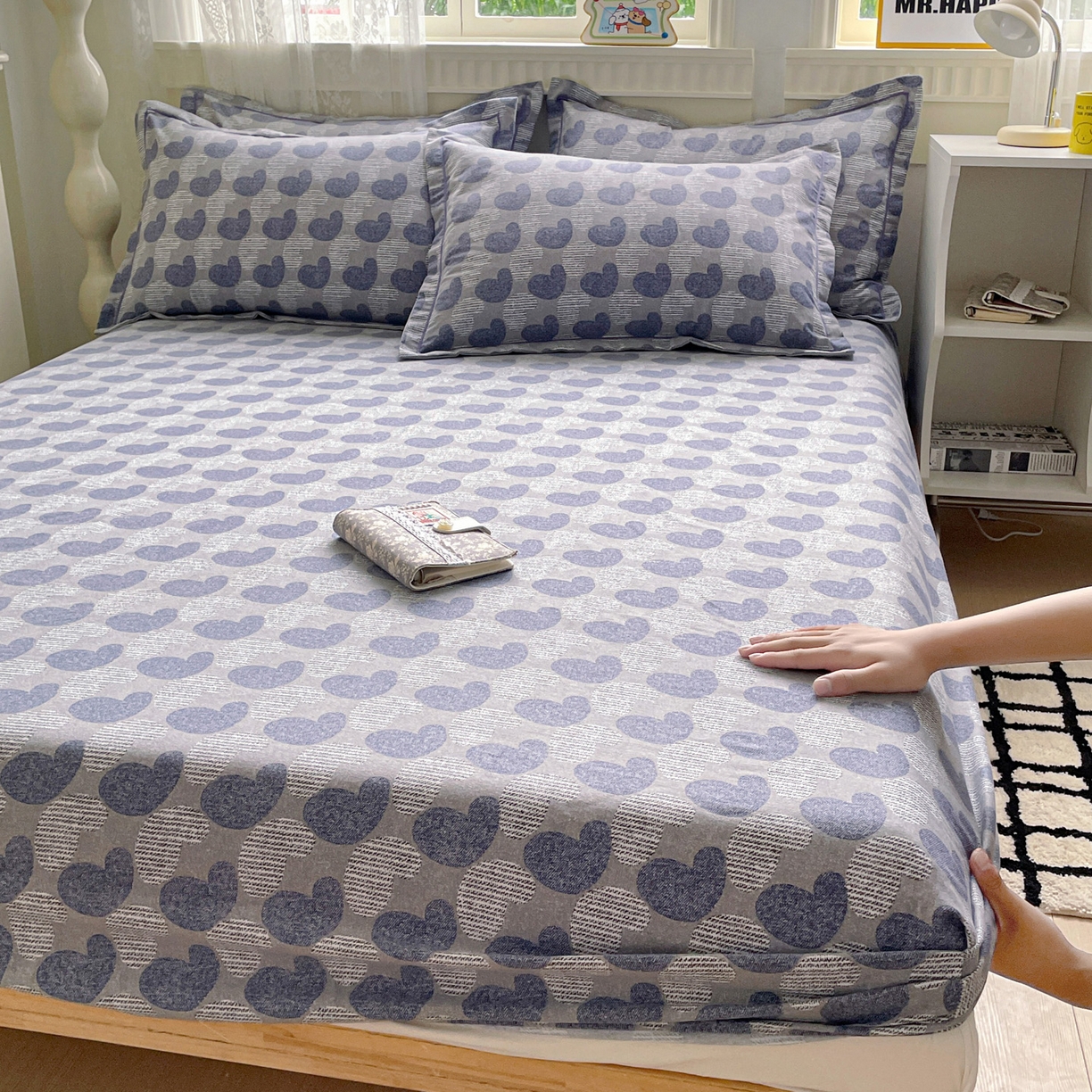 91家纺网 家纺一手货源 找家纺 纽缦家纺 2025新款全棉纯棉磨毛印花单床笠 床笠单件 心愿