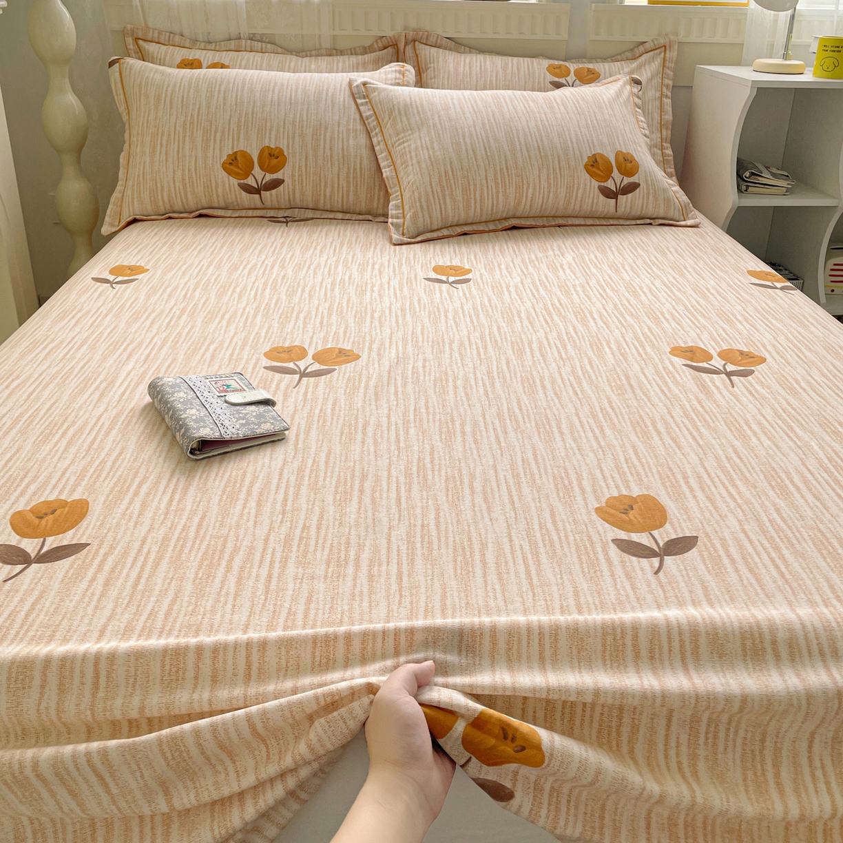 91家纺网 家纺一手货源 找家纺 纽缦家纺 2025新款全棉纯棉磨毛印花单床单 床单单件 多洛塔咖