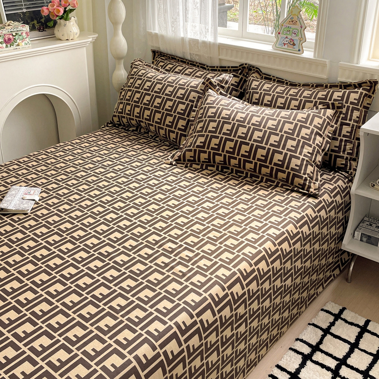 91家纺网 家纺一手货源 找家纺 纽缦家纺 2025新款全棉纯棉磨毛印花单床单 床单单件 芬迪格