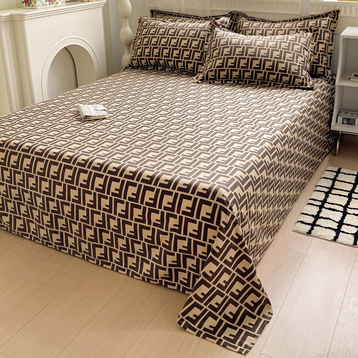 91家纺网 家纺一手货源 找家纺 纽缦家纺 2025新款全棉纯棉磨毛印花单床单 床单单件 芬迪格