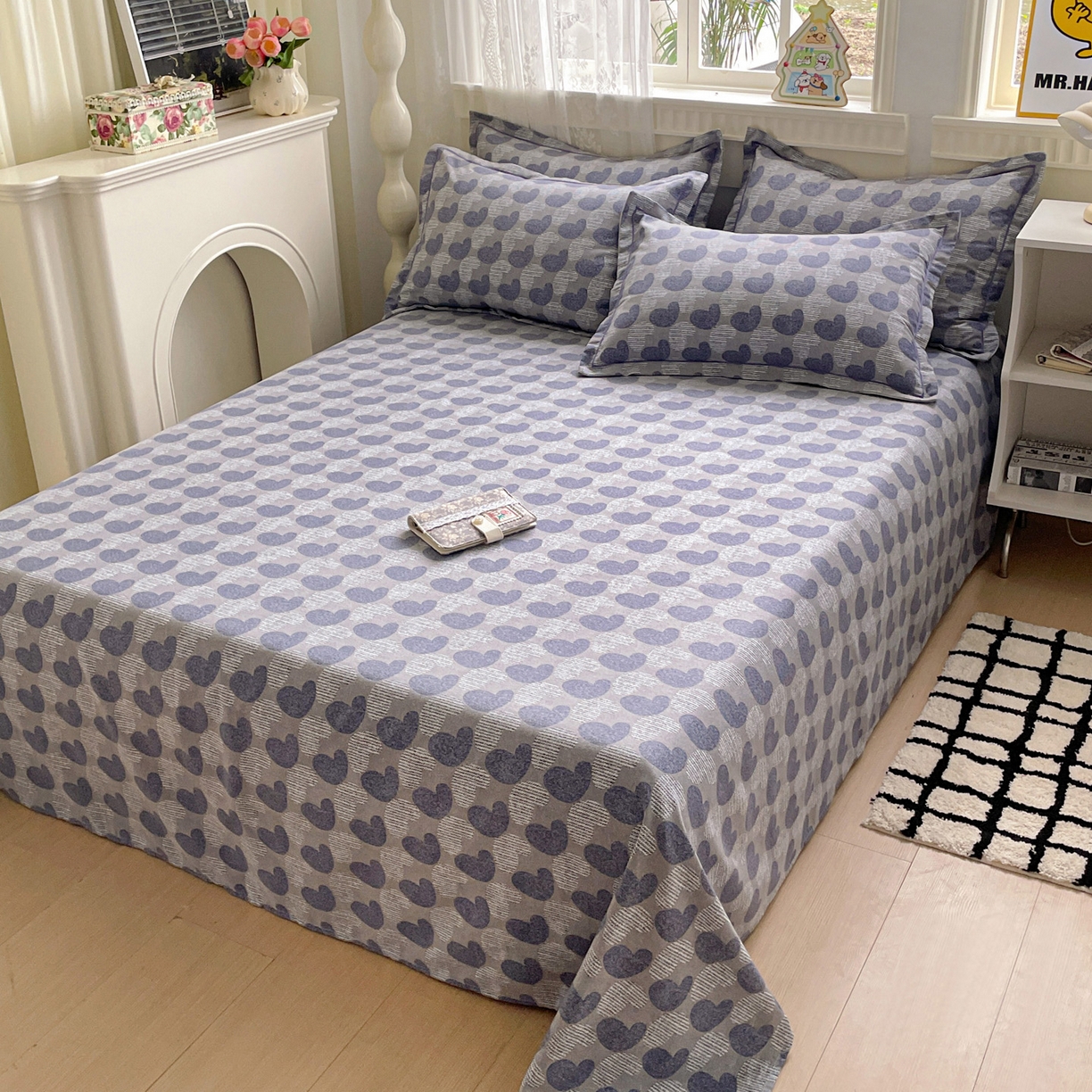 91家纺网 家纺一手货源 找家纺 纽缦家纺 2025新款全棉纯棉磨毛印花单床单 床单单件 心愿