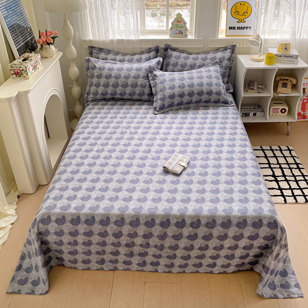 91家纺网 家纺一手货源 找家纺 纽缦家纺 2025新款全棉纯棉磨毛印花单床单 床单单件 心愿