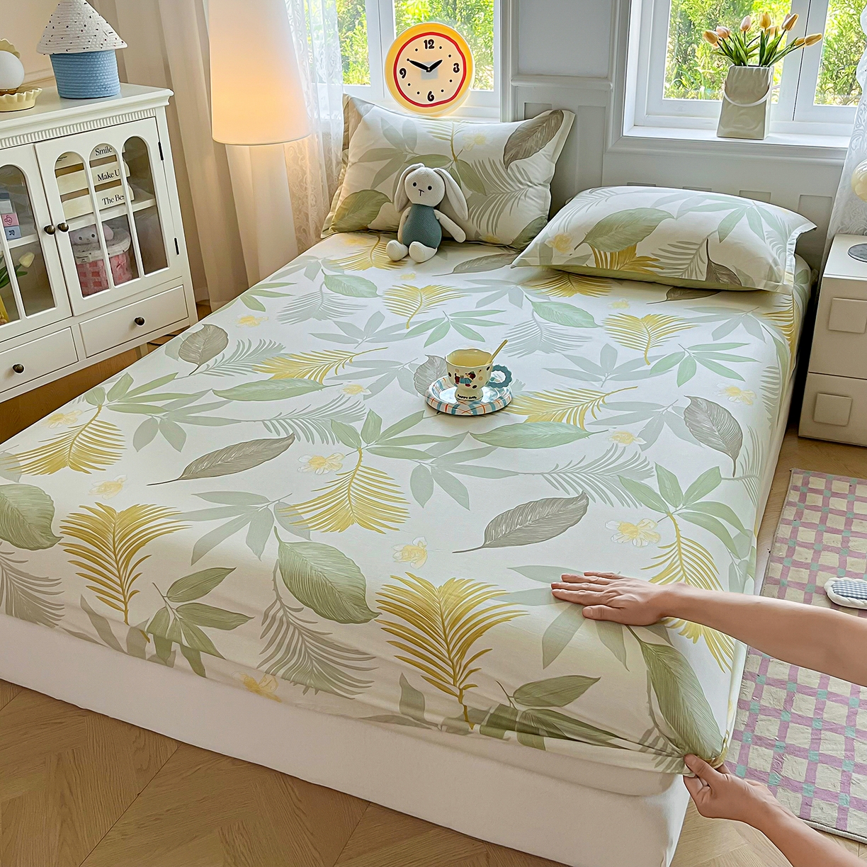 91家纺网 家纺一手货源 找家纺 （总）禧安居 2025新款高支高密活性印染全棉床笠印花床笠单床笠（支持定制尺寸）