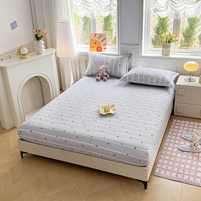 91家纺网 家纺一手货源 找家纺 禧安居 2025新款高支高密活性印染全棉印花床笠全棉床笠单床笠 雨蝶