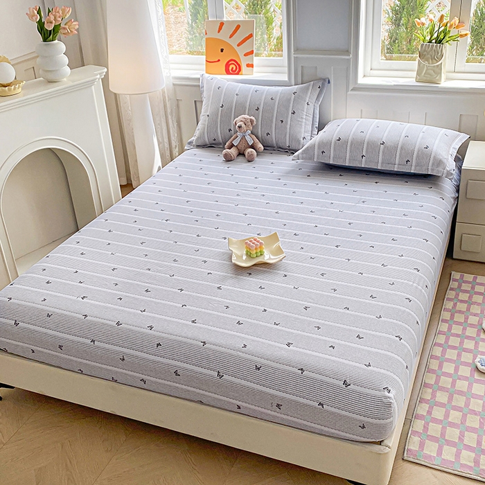 91家纺网 家纺一手货源 找家纺 禧安居 2025新款高支高密活性印染全棉印花床笠全棉床笠单床笠 雨蝶