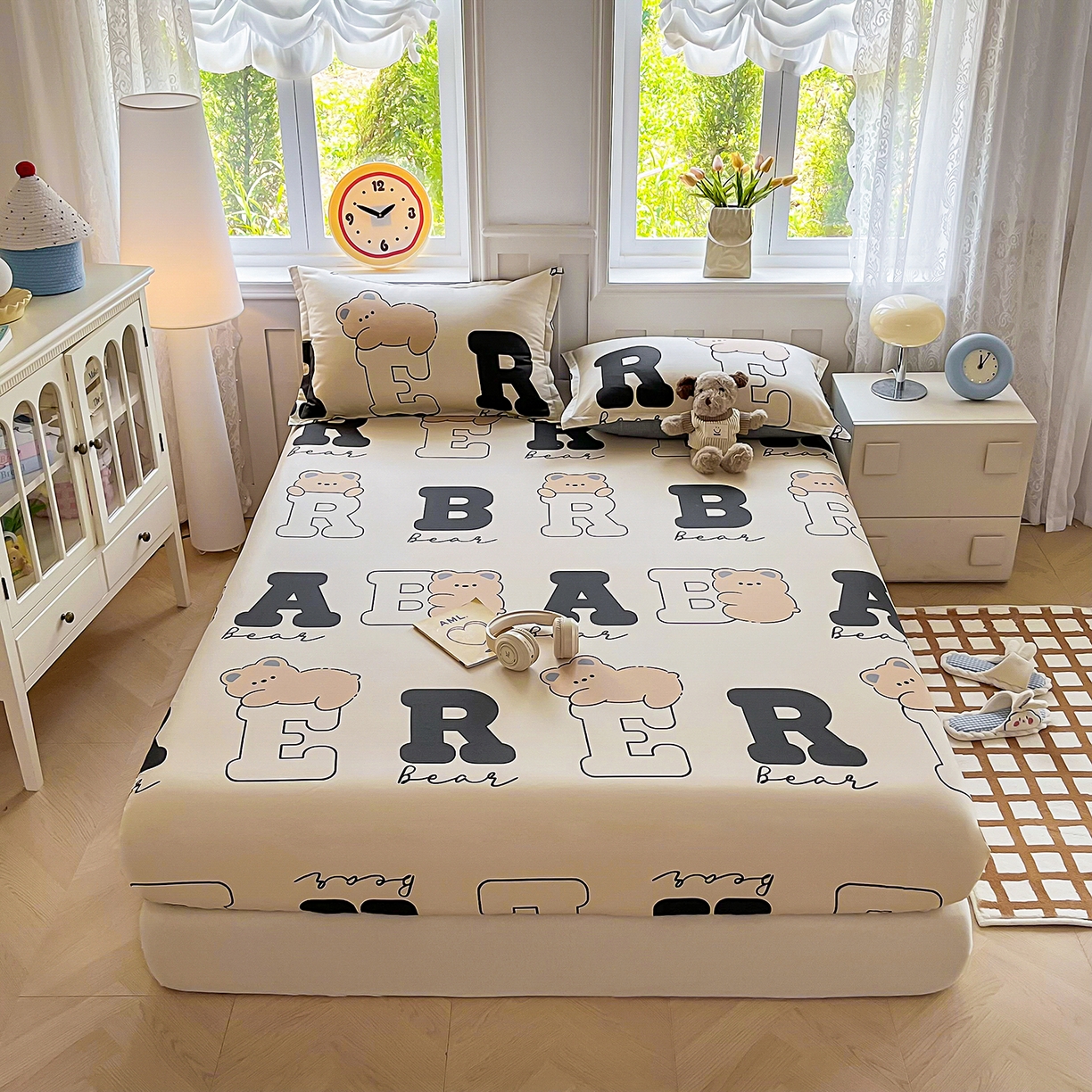 91家纺网 家纺一手货源 找家纺 禧安居 2025新款高支高密活性印染全棉印花床笠全棉床笠单床笠 小淘气