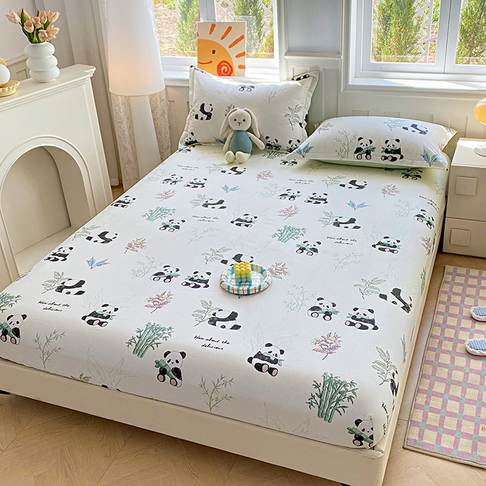 91家纺网 家纺一手货源 找家纺 禧安居 2025新款高支高密活性印染全棉印花床笠全棉床笠单床笠 小胖球