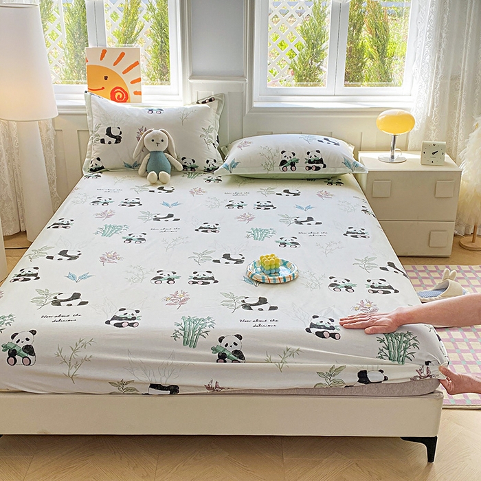 91家纺网 家纺一手货源 找家纺 禧安居 2025新款高支高密活性印染全棉印花床笠全棉床笠单床笠 小胖球