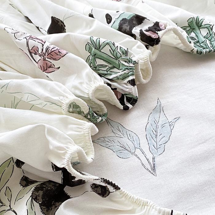 91家纺网 家纺一手货源 找家纺 禧安居 2025新款高支高密活性印染全棉印花床笠全棉床笠单床笠 小胖球