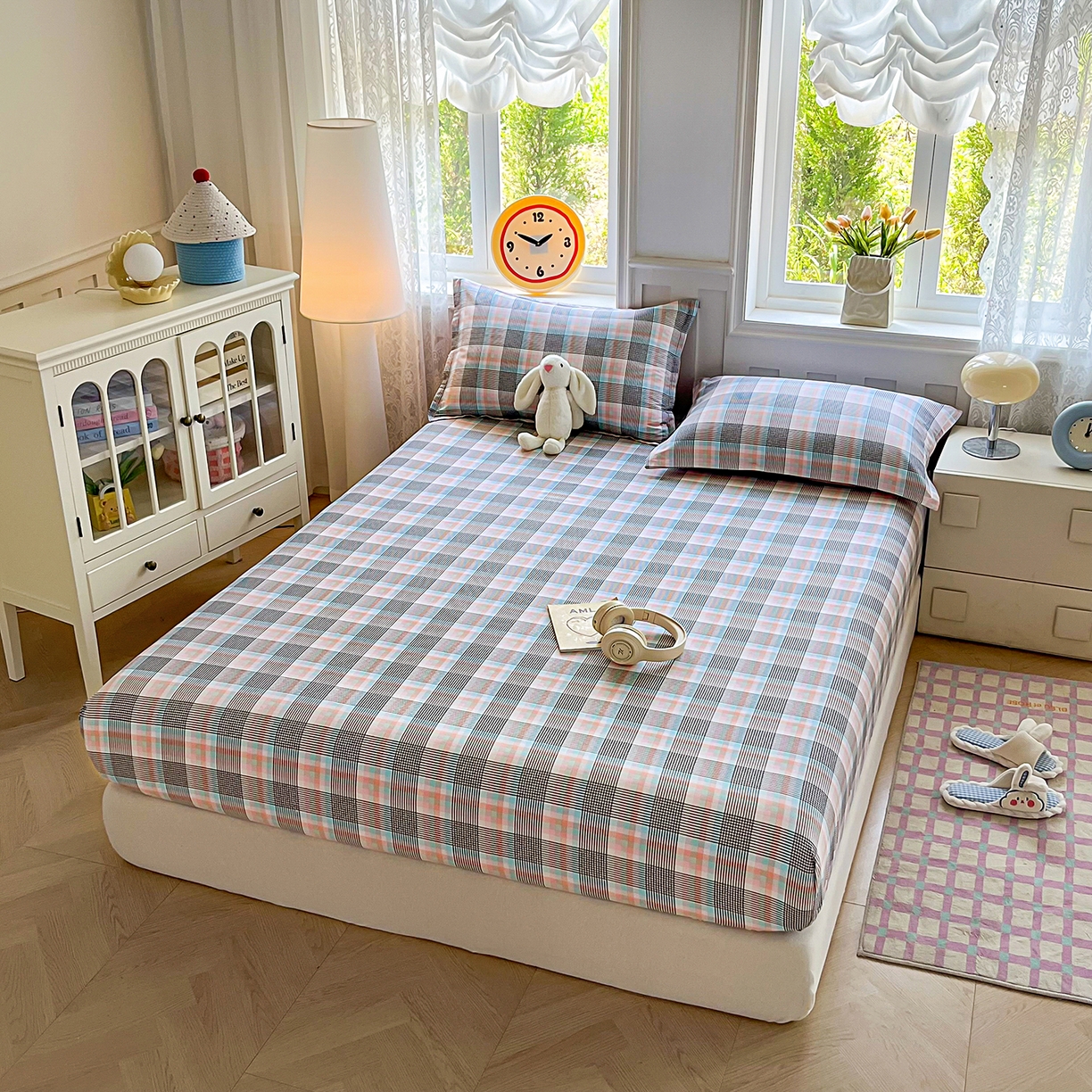 91家纺网 家纺一手货源 找家纺 禧安居 2025新款高支高密活性印染全棉印花床笠全棉床笠单床笠 漫语