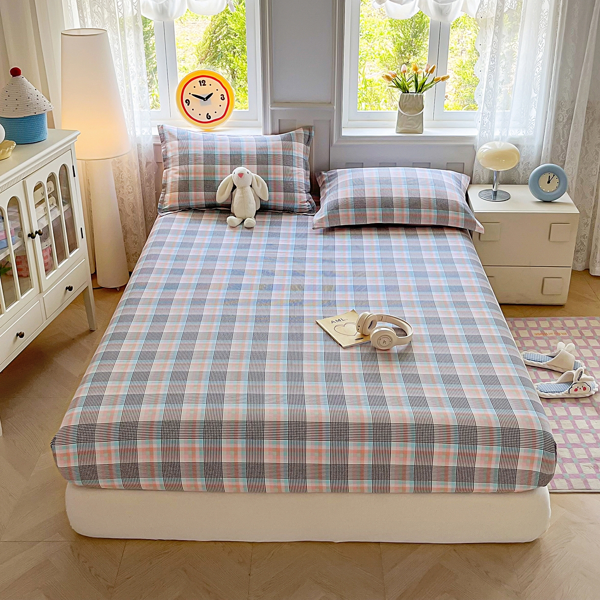 91家纺网 家纺一手货源 找家纺 禧安居 2025新款高支高密活性印染全棉印花床笠全棉床笠单床笠 漫语