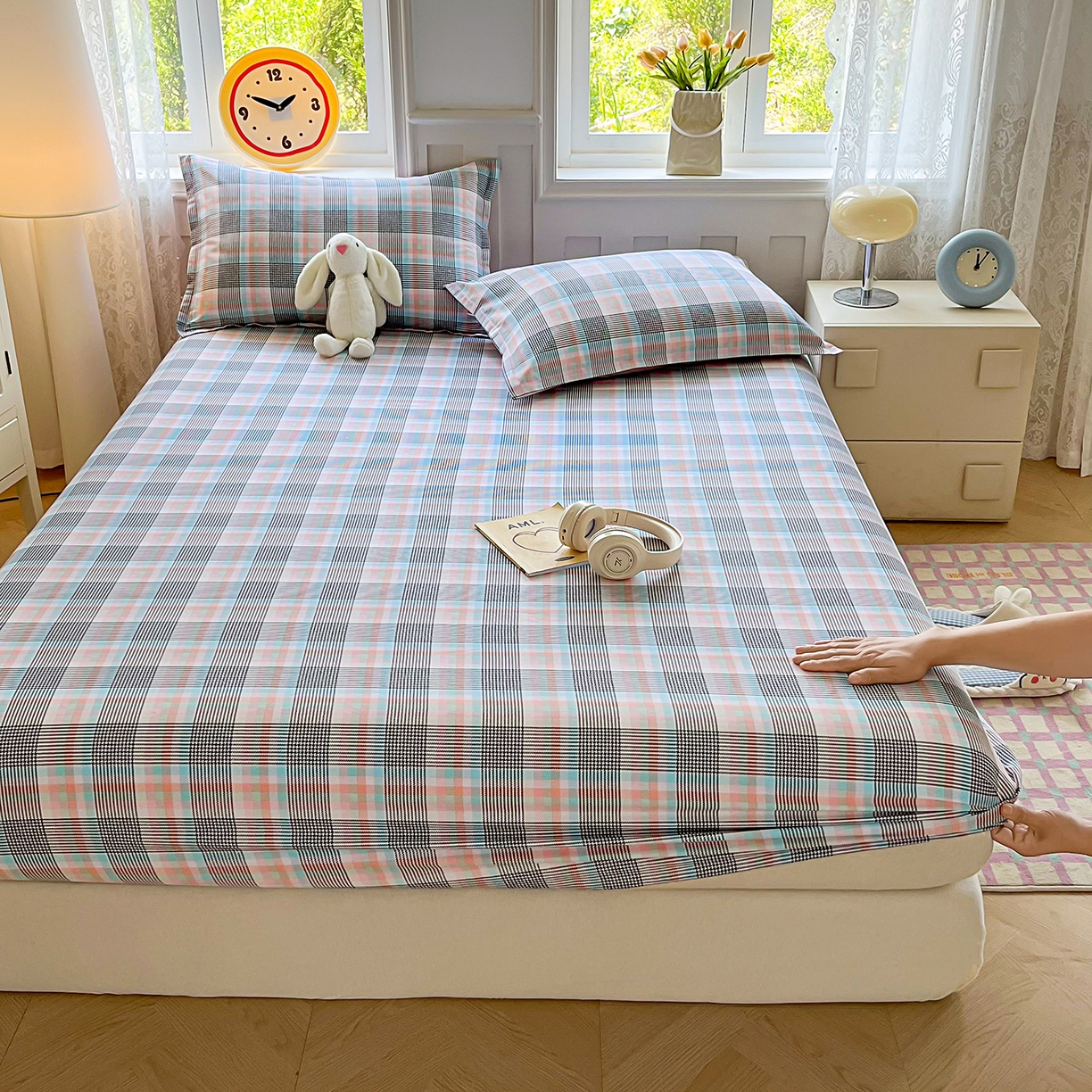 91家纺网 家纺一手货源 找家纺 禧安居 2025新款高支高密活性印染全棉印花床笠全棉床笠单床笠 漫语