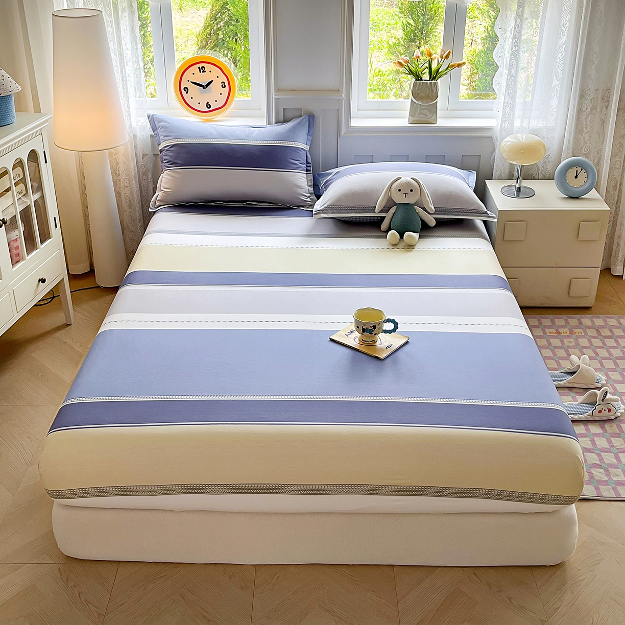 91家纺网 家纺一手货源 找家纺 禧安居 2025新款高支高密活性印染全棉印花床笠全棉床笠单床笠 凌川