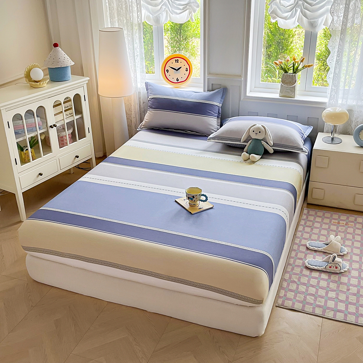 91家纺网 家纺一手货源 找家纺 禧安居 2025新款高支高密活性印染全棉印花床笠全棉床笠单床笠 凌川