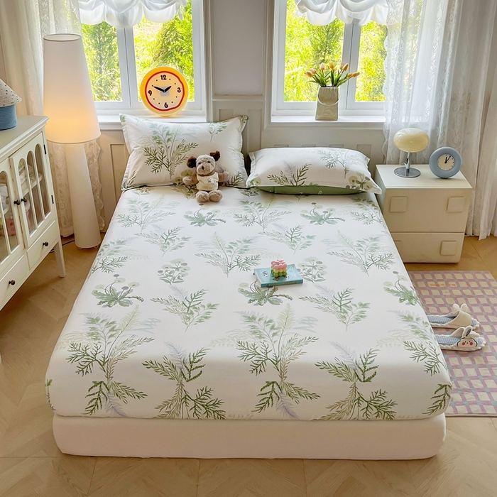 91家纺网 家纺一手货源 找家纺 禧安居 2025新款高支高密活性印染全棉印花床笠全棉床笠单床笠 金秋暖阳