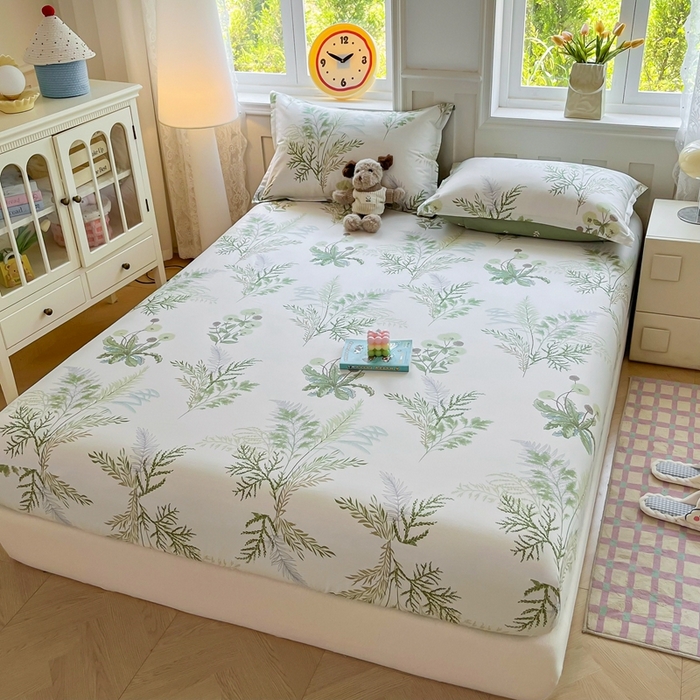 91家纺网 家纺一手货源 找家纺 禧安居 2025新款高支高密活性印染全棉印花床笠全棉床笠单床笠 金秋暖阳