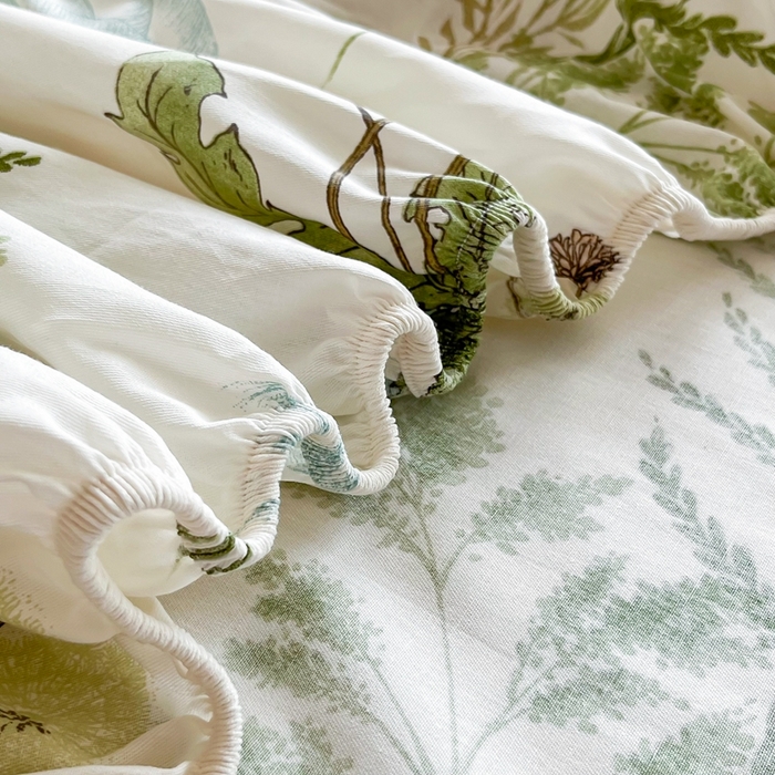 91家纺网 家纺一手货源 找家纺 禧安居 2025新款高支高密活性印染全棉印花床笠全棉床笠单床笠 金秋暖阳