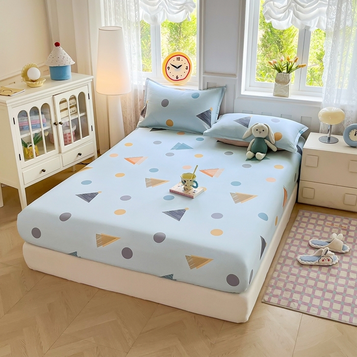 91家纺网 家纺一手货源 找家纺 禧安居 2025新款高支高密活性印染全棉印花床笠全棉床笠单床笠 快乐周末