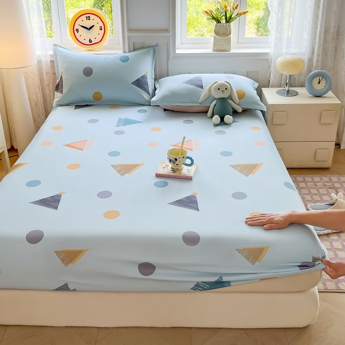 91家纺网 家纺一手货源 找家纺 禧安居 2025新款高支高密活性印染全棉印花床笠全棉床笠单床笠 快乐周末