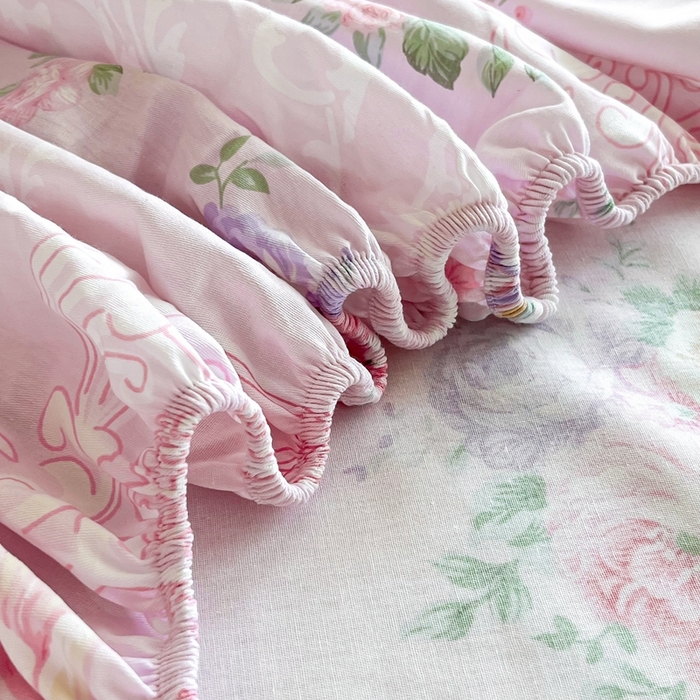 91家纺网 家纺一手货源 找家纺 禧安居 2025新款高支高密活性印染全棉印花床笠全棉床笠单床笠 绿茵庭院