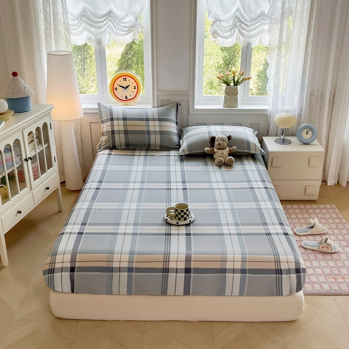 91家纺网 家纺一手货源 找家纺 禧安居 2025新款高支高密活性印染全棉印花床笠全棉床笠单床笠 一语空间