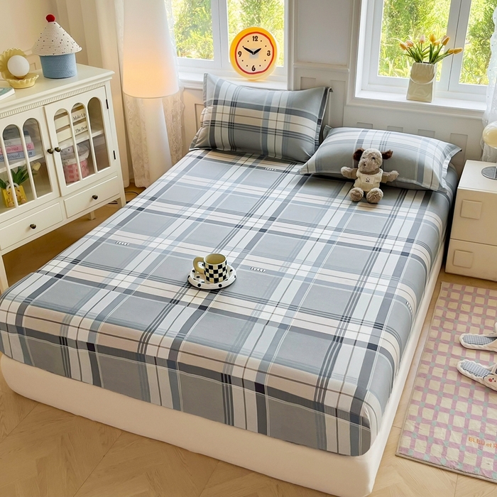 91家纺网 家纺一手货源 找家纺 禧安居 2025新款高支高密活性印染全棉印花床笠全棉床笠单床笠 一语空间