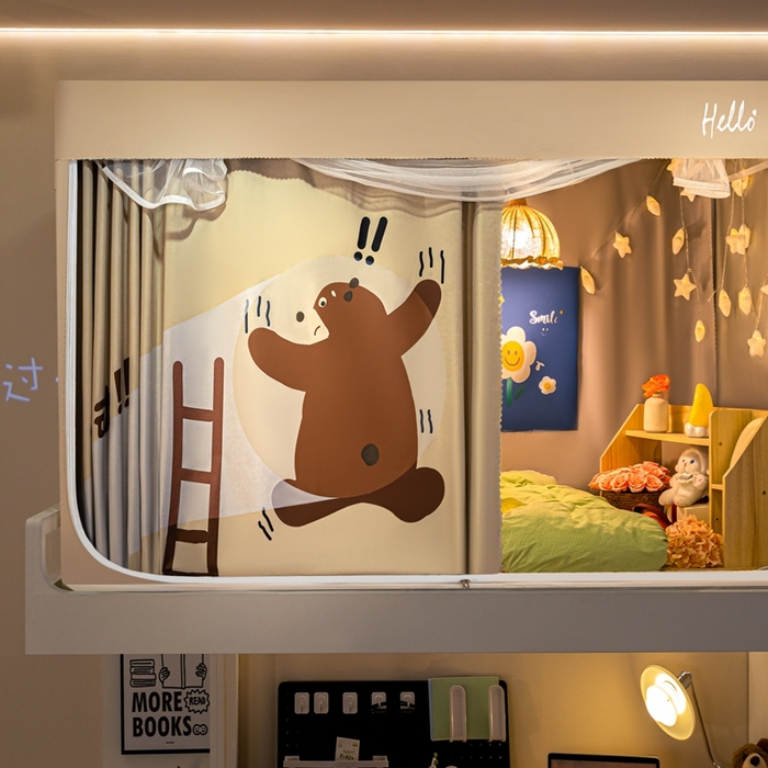 91家纺网 家纺一手货源 找家纺 飞轮海蚊帐 2025新款强遮光防蚊学生蚊帐-XZ-99（靠墙帘选配）不许动