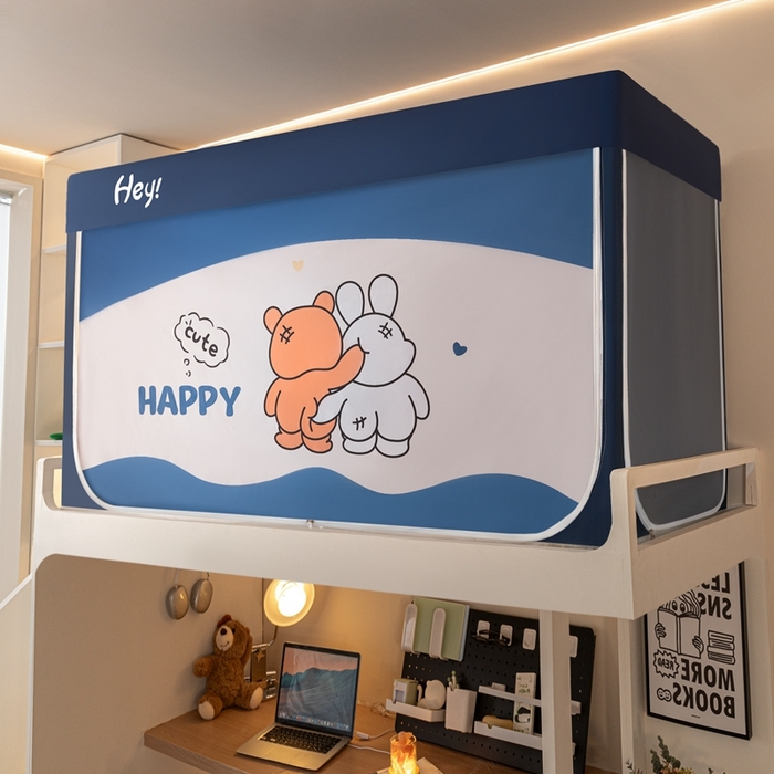 91家纺网 家纺一手货源 找家纺 飞轮海蚊帐 2025新款强遮光防蚊学生蚊帐-XZ-99（靠墙帘选配）在一起