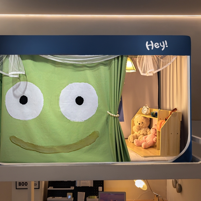 91家纺网 家纺一手货源 找家纺 飞轮海蚊帐 2025新款强遮光防蚊学生蚊帐-XZ-99（靠墙帘选配）开心绿