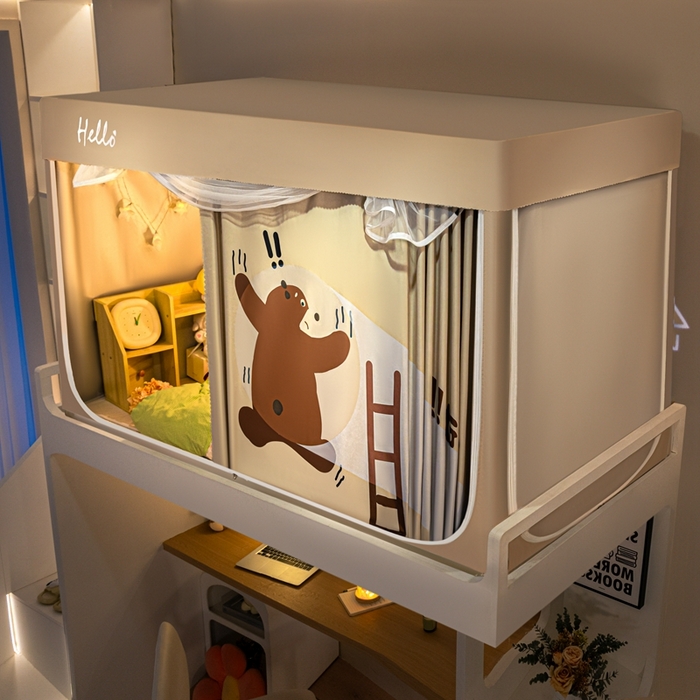 91家纺网 家纺一手货源 找家纺 飞轮海蚊帐 2025新款强遮光防蚊学生蚊帐-XZ-99（靠墙帘选配）不许动