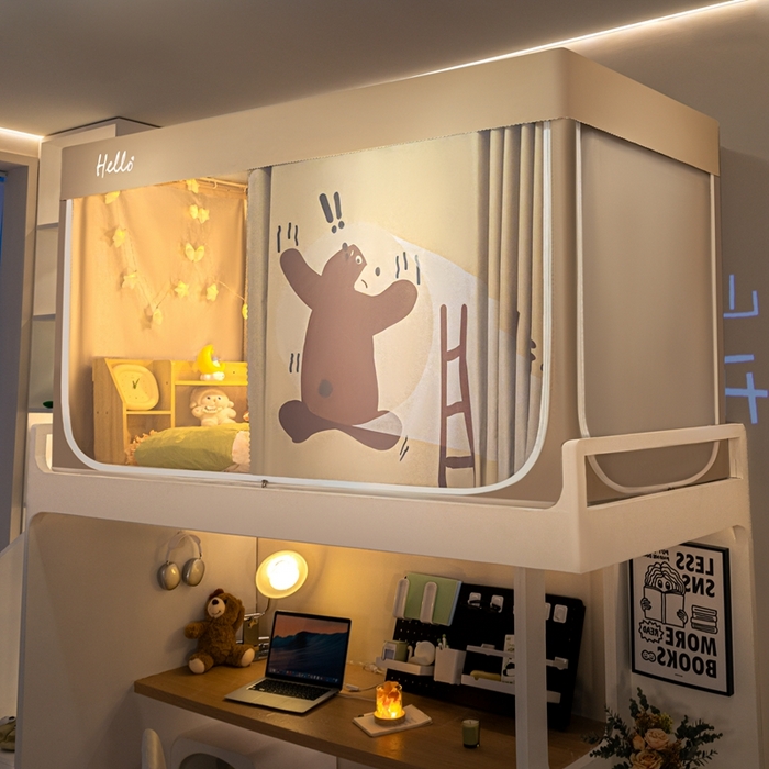 91家纺网 家纺一手货源 找家纺 飞轮海蚊帐 2025新款强遮光防蚊学生蚊帐-XZ-99（靠墙帘选配）不许动