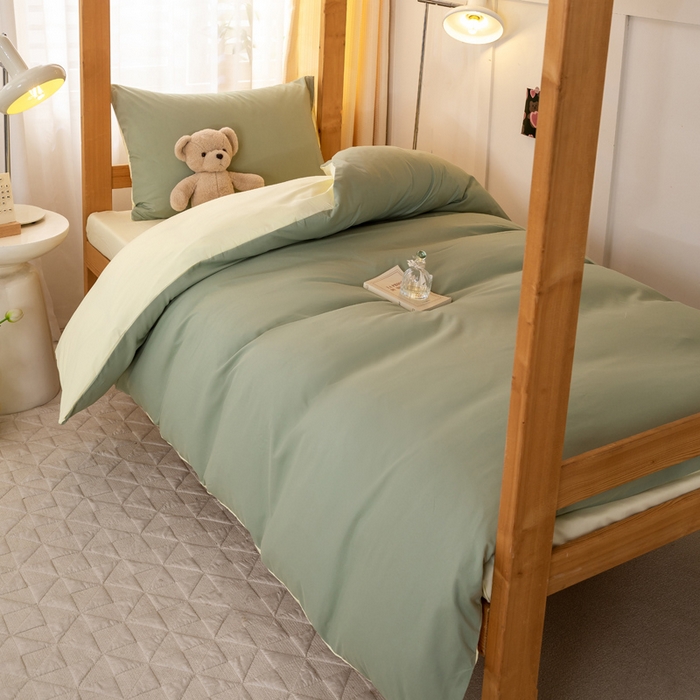 91家纺网 家纺一手货源 找家纺 （总）芷凡家纺 2024新款水洗磨毛纯色双拼学生三件套四件套