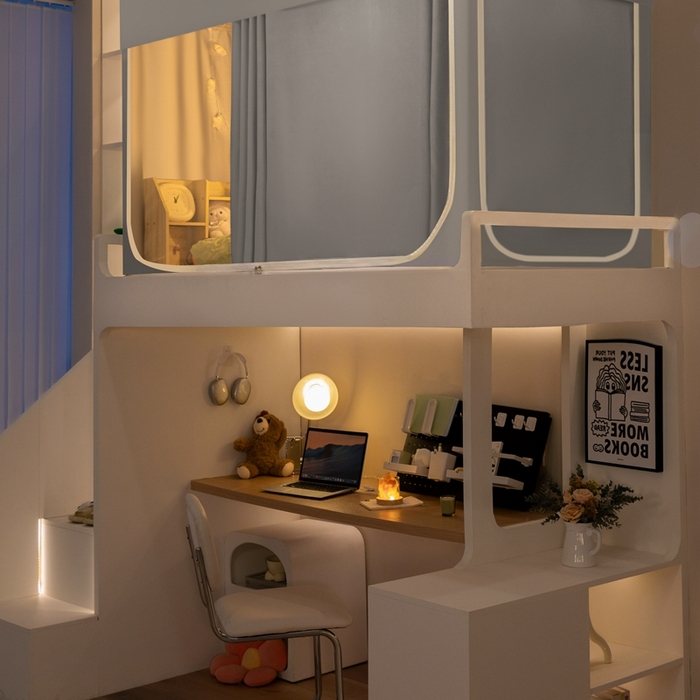 91家纺网 家纺一手货源 找家纺 飞轮海蚊帐 2025新款强遮光防蚊学生蚊帐-XZ-99（靠墙帘选配）银灰