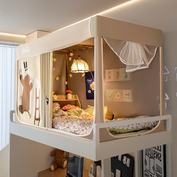 91家纺网 家纺一手货源 找家纺 飞轮海蚊帐 2025新款强遮光防蚊学生蚊帐-XZ-99（靠墙帘选配）不许动