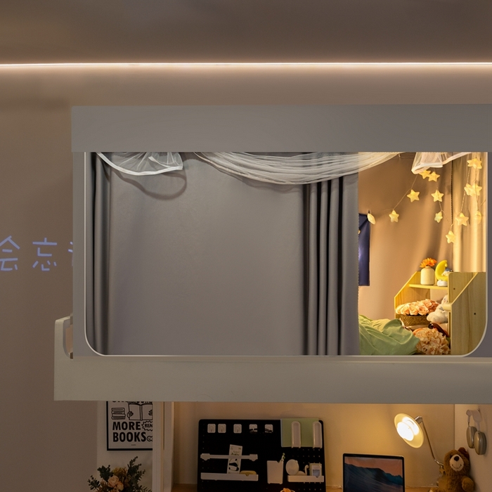 91家纺网 家纺一手货源 找家纺 飞轮海蚊帐 2025新款强遮光防蚊学生蚊帐-XZ-99（靠墙帘选配）银灰