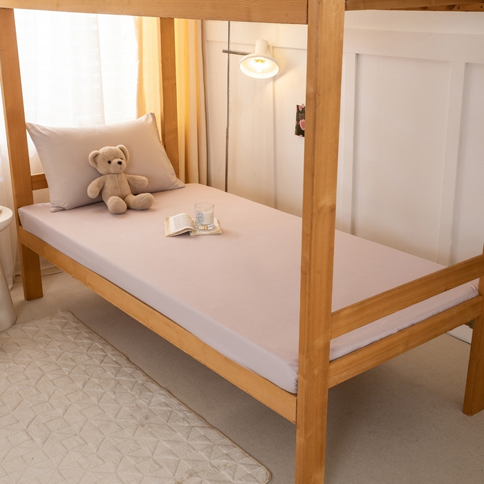 91家纺网 家纺一手货源 找家纺 芷凡家纺 2024新款水洗磨毛纯色双拼学生三件套四件套 杏色+玫瑰金