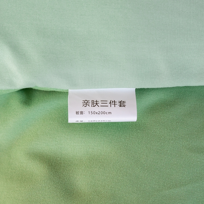 91家纺网 家纺一手货源 找家纺 芷凡家纺 2024新款水洗磨毛纯色双拼学生三件套四件套 浅绿+草绿