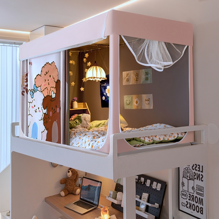 91家纺网 家纺一手货源 找家纺 飞轮海蚊帐 2025新款强遮光防蚊学生蚊帐-XZ-99（靠墙帘选配）生活有趣