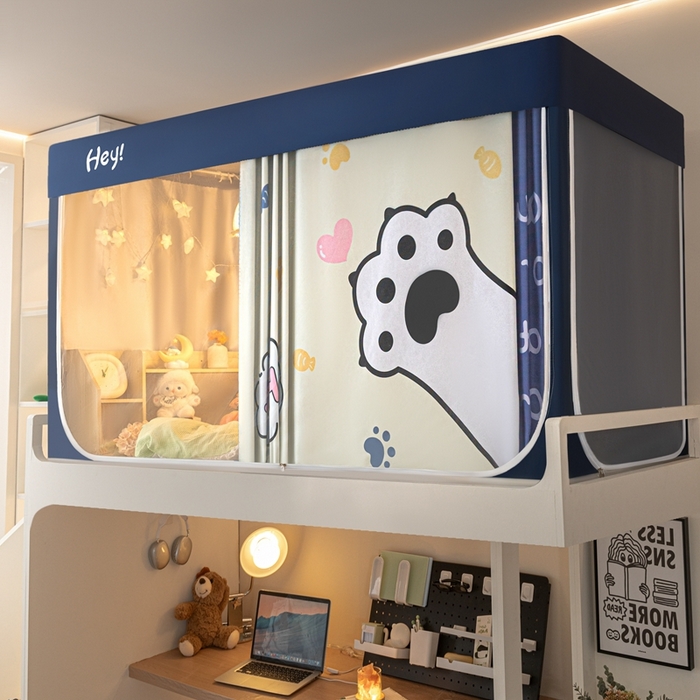 91家纺网 家纺一手货源 找家纺 飞轮海蚊帐 2025新款强遮光防蚊学生蚊帐-XZ-99（靠墙帘选配）你好