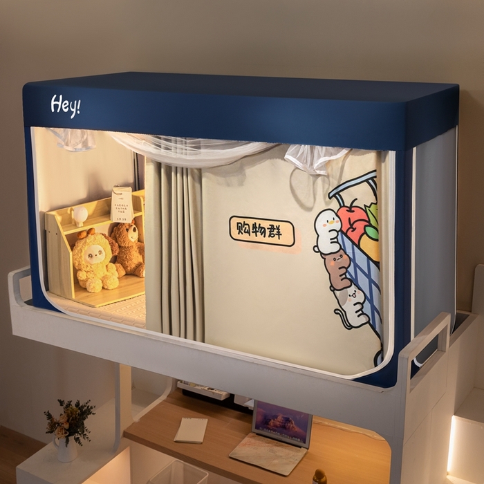 91家纺网 家纺一手货源 找家纺 飞轮海蚊帐 2025新款强遮光防蚊学生蚊帐-XZ-99（靠墙帘选配）购物群