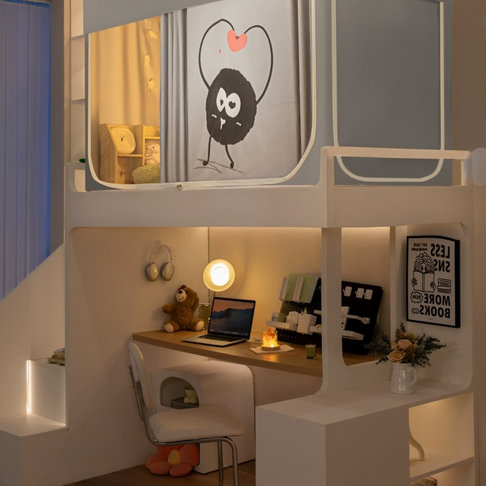 91家纺网 家纺一手货源 找家纺 飞轮海蚊帐 2025新款强遮光防蚊学生蚊帐-XZ-99（靠墙帘选配）爱心球