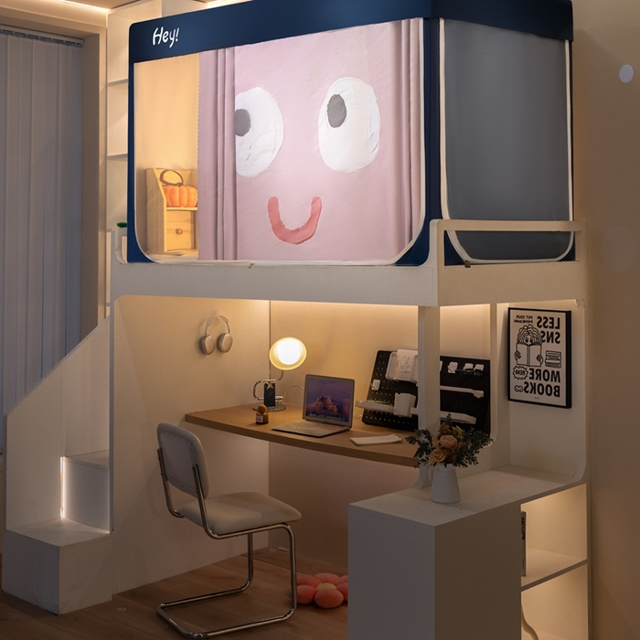 91家纺网 家纺一手货源 找家纺 飞轮海蚊帐 2025新款强遮光防蚊学生蚊帐-XZ-99（靠墙帘选配）开心粉