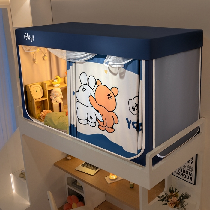 91家纺网 家纺一手货源 找家纺 飞轮海蚊帐 2025新款强遮光防蚊学生蚊帐-XZ-99（靠墙帘选配）在一起