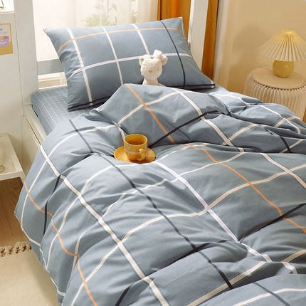 悦织湾家纺 2025新款全棉印花13372学生三件套 A3玛吉拉-灰