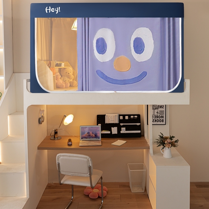 91家纺网 家纺一手货源 找家纺 飞轮海蚊帐 2025新款强遮光防蚊学生蚊帐-XZ-99（靠墙帘选配）开心紫