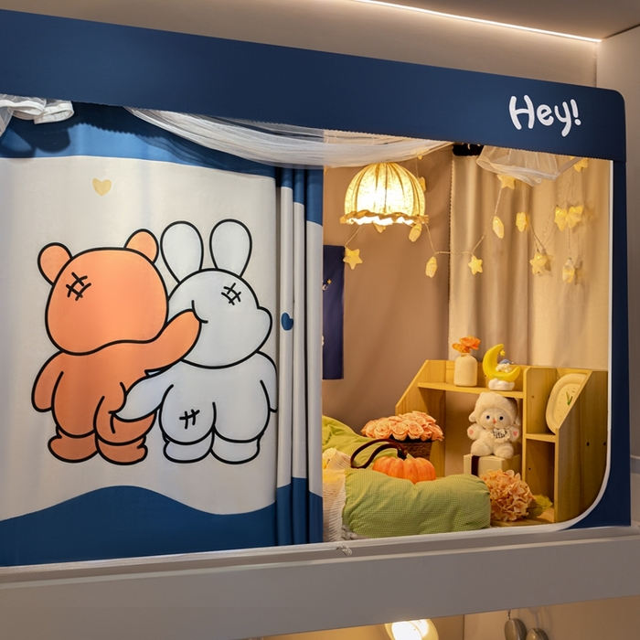 91家纺网 家纺一手货源 找家纺 飞轮海蚊帐 2025新款强遮光防蚊学生蚊帐-XZ-99（靠墙帘选配）在一起