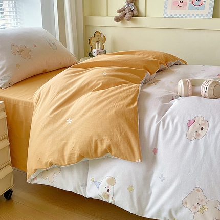 悦织湾家纺 2025新款全棉印花13372学生三件套 A5侏罗纪