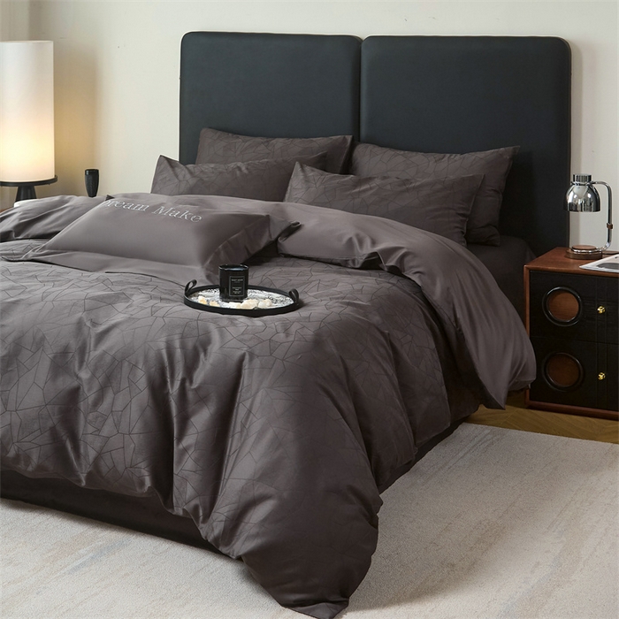 91家纺网 家纺一手货源 找家纺 ONE TWO ONE 121 2025新款高支高密长绒棉贡缎提花四件套-璀璨光影 璀璨光影-竹咖