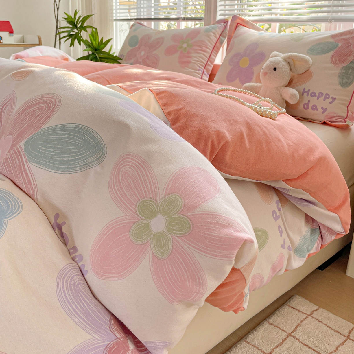 91家纺网 家纺一手货源 找家纺 纽缦家纺 2025新款全棉纯棉磨毛印花单被套 被套单件 洛城时光