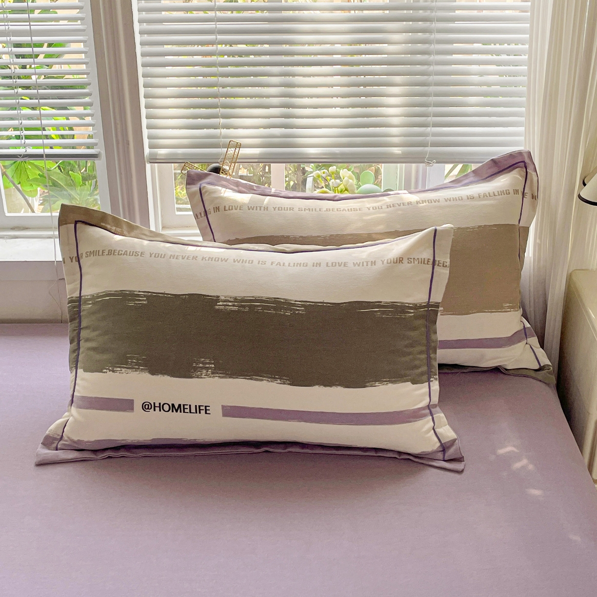 91家纺网 家纺一手货源 找家纺 纽缦家纺 2025新款全棉纯棉磨毛印花单品枕套 枕套单件 畅想灰